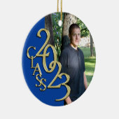 Abschluss Class 2023 Foto Blue mit Gold Keramik Ornament (Rechts)