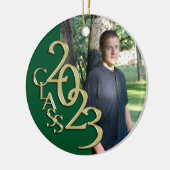 Abschluss Class 2023 Foto grün mit Gold Keramik Ornament (Links)