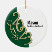 Abschluss Class 2023 Foto grün mit Gold Keramik Ornament (Hinten)