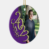 Abschluss Class 2023 Foto Lila mit Gold Keramik Ornament (Rechts)