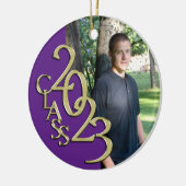 Abschluss Class 2023 Foto Lila mit Gold Keramik Ornament (Links)