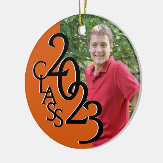 Abschluss Class 2023 Foto Orange Keramik Ornament (Links)