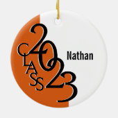 Abschluss Class 2023 Foto Orange Keramik Ornament (Hinten)