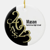 Abschluss Class 2023 Foto Schwarz mit Gold Keramik Ornament (Hinten)