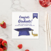 Abschluss Class 20XX Glückwunsch Blue Grad Cap Serviette (Beispiel)