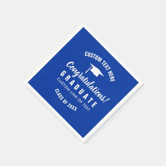 Abschluss Class 20XX Glückwunschs Grad Royal Blue Serviette (Ecke)