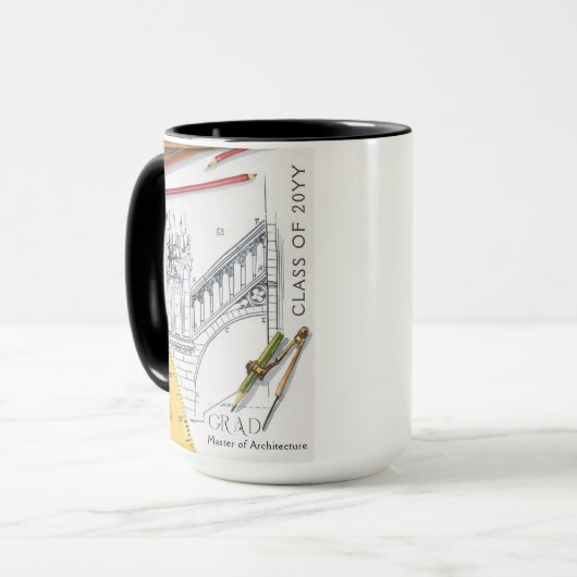 Abschluss Class Architecture Engineer Foto Tasse (Vorderseite Links)