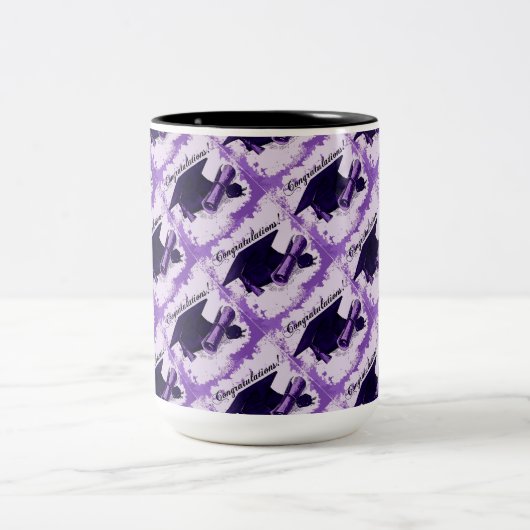 Abschluss Class Cap & Diploma Lila Tasse (Mittel)
