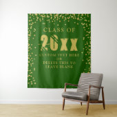 Abschluss CLASS JAHR Grüne Gold-Konfetti Hintergru Wandteppich (Beispiel)