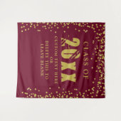 Abschluss CLASS JAHR Maroon Gold Confetti Custom Wandteppich (Vorderseite (Horizontal))
