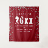 Abschluss CLASS JAHR Roter Silber Confetti Hinterg Wandteppich (Vorderseite)