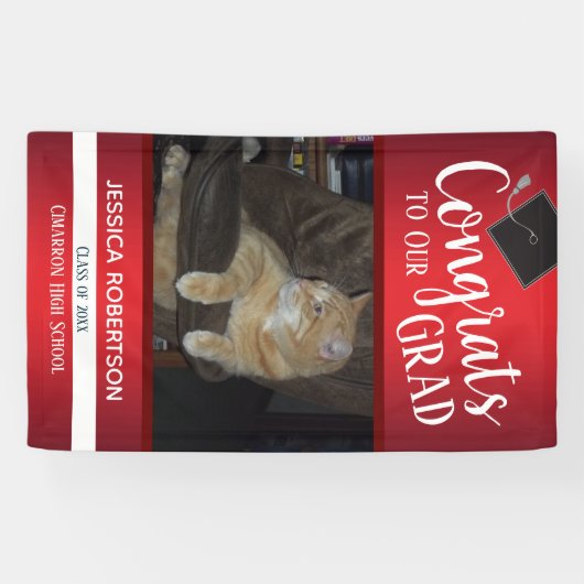 Abschluss Class of 2020 Foto Red Gradient Banner (Horizontal)