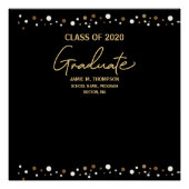 Abschluss Class of 2020 Gold/Black Elegant Poster (Vorderseite)