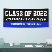 Abschluss Class of 2022 Herzlichen Glückwunsch Blu Banner (Messe)