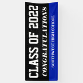 Abschluss Class of 2022 Herzlichen Glückwunsch Blu Banner (Vertikal)