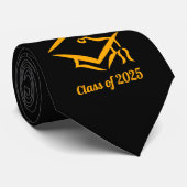 Abschluss Class of 2025 BLKGLD Customize Year Krawatte (Gerollt)