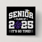 Abschluss Class of 2025 Cheerleader Cheer Senior Button (Vorderseite)