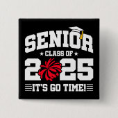 Abschluss Class of 2025 Cheerleader Cheer Senior Button (Vorderseite)