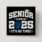 Abschluss Class of 2025 Cheerleader Cheer Senior Button (Vorderseite)