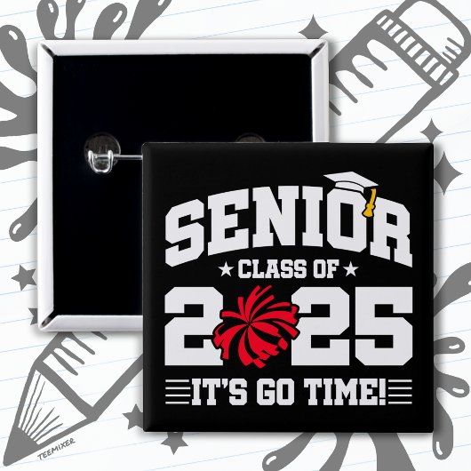 Abschluss Class of 2025 Cheerleader Cheer Senior Button