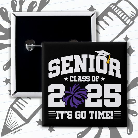 Abschluss Class of 2025 Cheerleader Cheer Senior Button