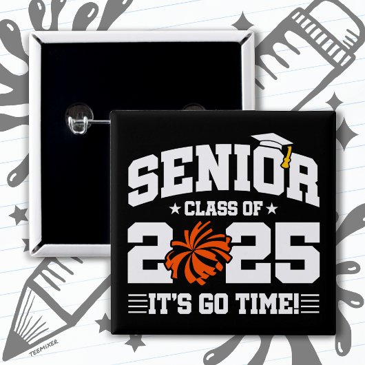 Abschluss Class of 2025 Cheerleader Cheer Senior Button