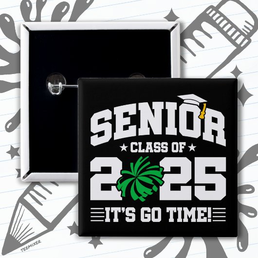 Abschluss Class of 2025 Cheerleader Cheer Senior Button