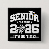 Abschluss Class of 2025 Cheerleader Cheer Senior Button (Vorderseite)