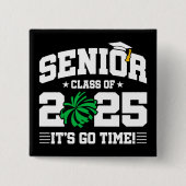 Abschluss Class of 2025 Cheerleader Cheer Senior Button (Vorderseite)