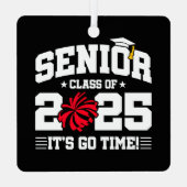 Abschluss Class of 2025 Cheerleader Cheer Senior Ornament Aus Metall (Rückseite)