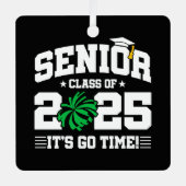 Abschluss Class of 2025 Cheerleader Cheer Senior Ornament Aus Metall (Vorderseite)