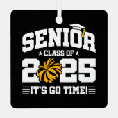 Abschluss Class of 2025 Cheerleader Cheer Senior Ornament Aus Metall (Rückseite)