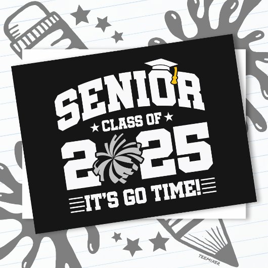 Abschluss Class of 2025 Cheerleader Cheer Senior Postkarte