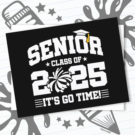 Abschluss Class of 2025 Cheerleader Cheer Senior Postkarte