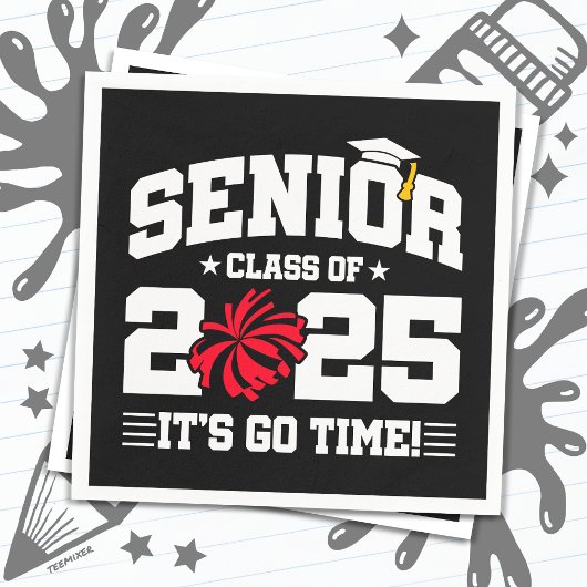 Abschluss Class of 2025 Cheerleader Cheer Senior Serviette