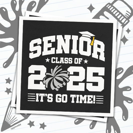 Abschluss Class of 2025 Cheerleader Cheer Senior Serviette