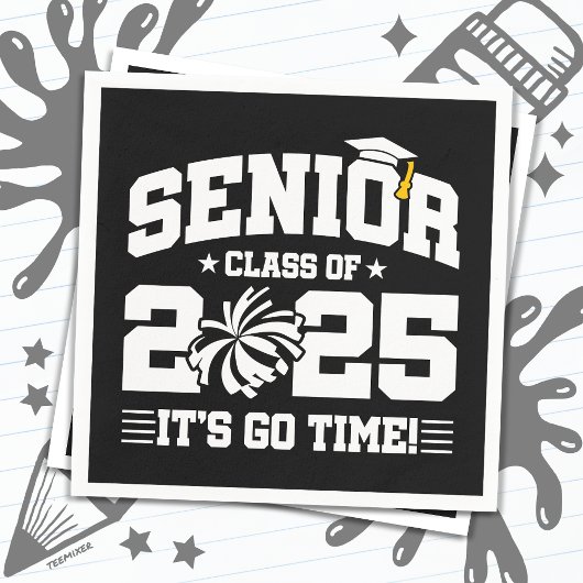 Abschluss Class of 2025 Cheerleader Cheer Senior Serviette