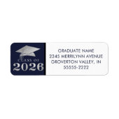 Abschluss Class of 2025 Navy Silver Imitats Foil (Vorne)