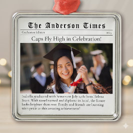 Abschluss Class of 2025 Newspaper Foto Keepake Ornament Aus Metall