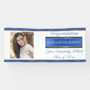 Abschluss, Class of, Blue & Silver, Foto, Banner