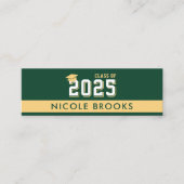 Abschluss Class of Green Gold Contact Info Name Mini Visitenkarte (Vorderseite)