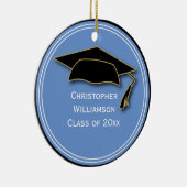 Abschluss Class of Keepake School Light Blue Keramik Ornament (Rechts)