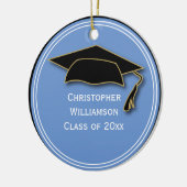 Abschluss Class of Keepake School Light Blue Keramik Ornament (Links)
