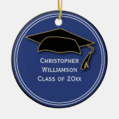 Abschluss Class of Keepake School Memento Blue Keramik Ornament (Vorne)