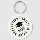 Abschluss Class of... Kreis der schwarzen Grad-Kap Schlüsselanhänger (Vorderseite)