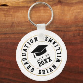 Abschluss Class of... Kreis der schwarzen Grad-Kap Schlüsselanhänger (Vorderseite)