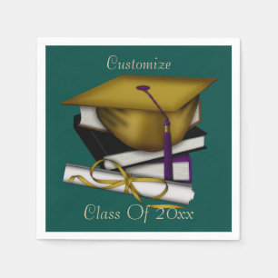 Abschluss & Class Wiedersehen Cap & Diploma Napkin Serviette