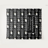 Abschluss Class Year Glückwunschs Foto Op Black Wandteppich (Vorderseite (Horizontal))