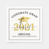 Abschluss Class Year Gold Found Personalisiert Serviette (Vorderseite)