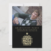 Abschluss Classic Foto Black Gold Preisträger Einladung (Rückseite)